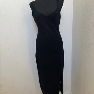 Abercrombie & Fitch Black Sleeveless Midi Dress